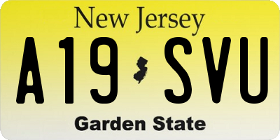 NJ license plate A19SVU