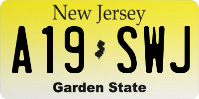NJ license plate A19SWJ