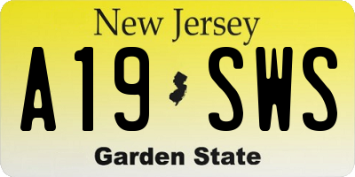NJ license plate A19SWS