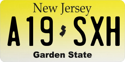 NJ license plate A19SXH