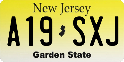 NJ license plate A19SXJ