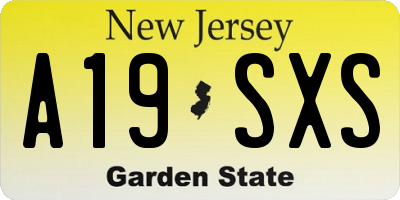 NJ license plate A19SXS