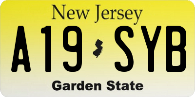 NJ license plate A19SYB