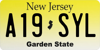 NJ license plate A19SYL