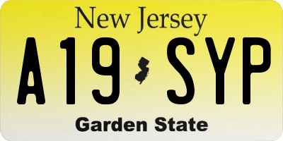 NJ license plate A19SYP