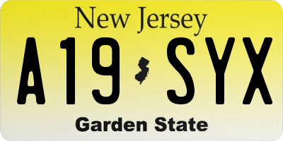 NJ license plate A19SYX