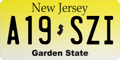 NJ license plate A19SZI