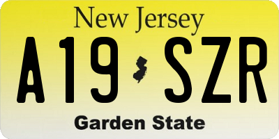 NJ license plate A19SZR