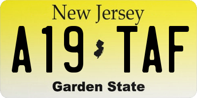 NJ license plate A19TAF