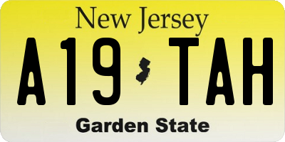 NJ license plate A19TAH