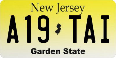 NJ license plate A19TAI