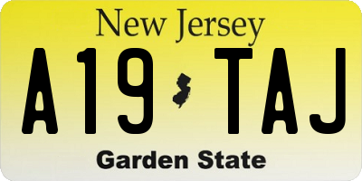 NJ license plate A19TAJ