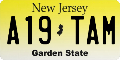 NJ license plate A19TAM