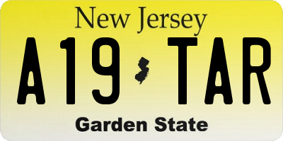 NJ license plate A19TAR