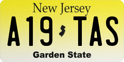 NJ license plate A19TAS