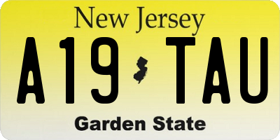NJ license plate A19TAU