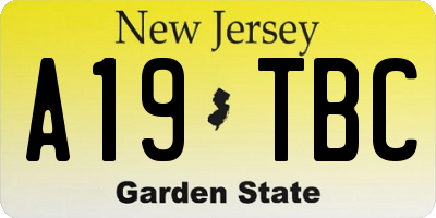 NJ license plate A19TBC