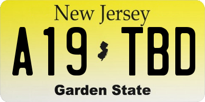 NJ license plate A19TBD
