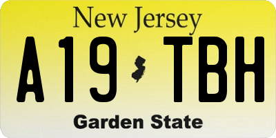 NJ license plate A19TBH
