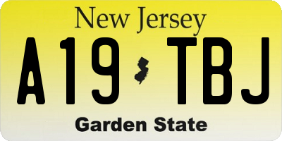 NJ license plate A19TBJ