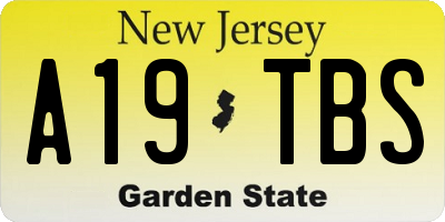 NJ license plate A19TBS