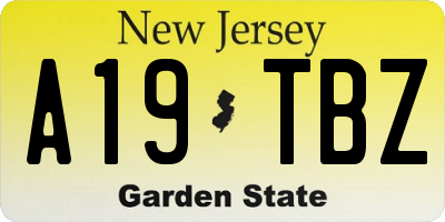 NJ license plate A19TBZ