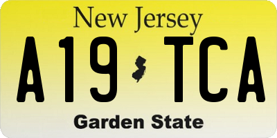 NJ license plate A19TCA