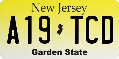 NJ license plate A19TCD