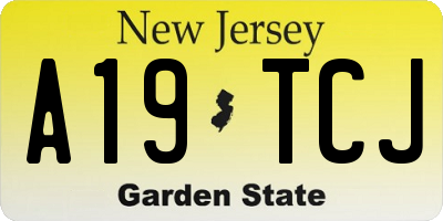 NJ license plate A19TCJ