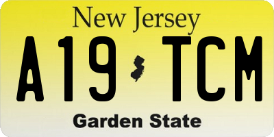 NJ license plate A19TCM