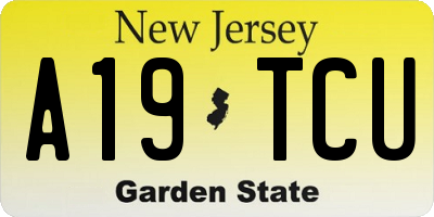 NJ license plate A19TCU