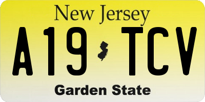 NJ license plate A19TCV