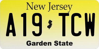 NJ license plate A19TCW