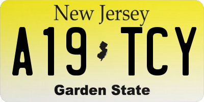 NJ license plate A19TCY