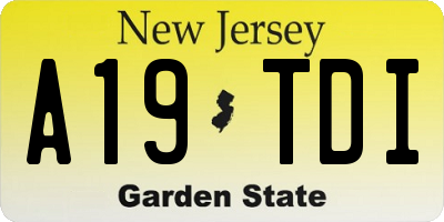 NJ license plate A19TDI