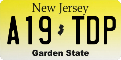 NJ license plate A19TDP