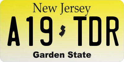 NJ license plate A19TDR