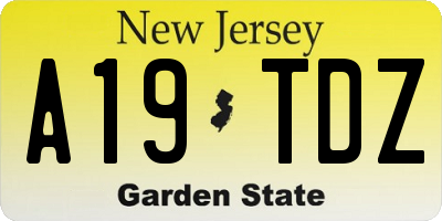 NJ license plate A19TDZ
