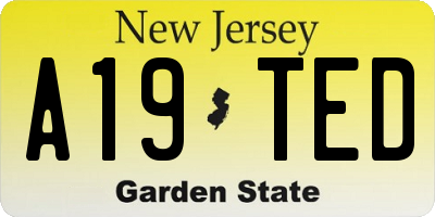 NJ license plate A19TED