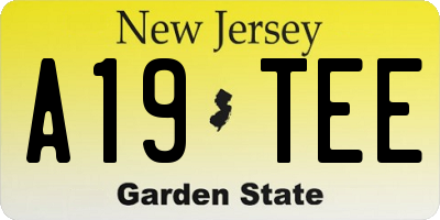 NJ license plate A19TEE