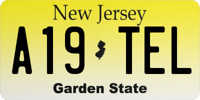 NJ license plate A19TEL