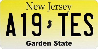 NJ license plate A19TES