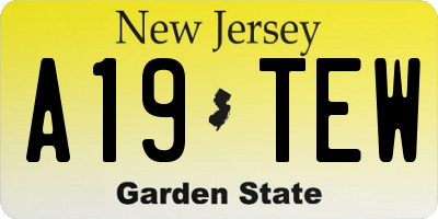 NJ license plate A19TEW