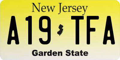 NJ license plate A19TFA
