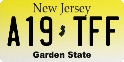 NJ license plate A19TFF