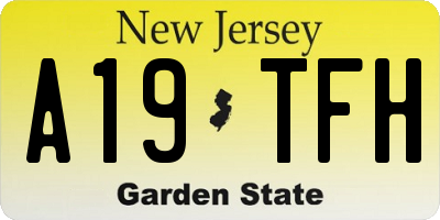 NJ license plate A19TFH