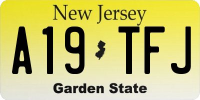 NJ license plate A19TFJ