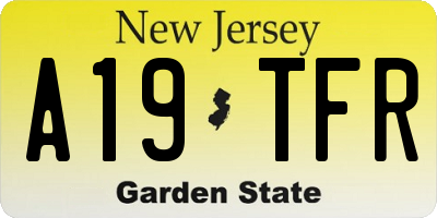 NJ license plate A19TFR