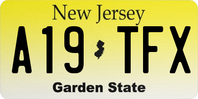 NJ license plate A19TFX