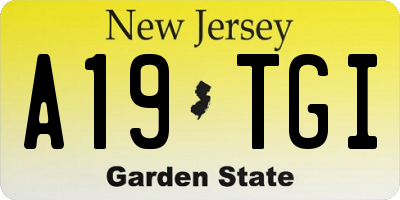 NJ license plate A19TGI